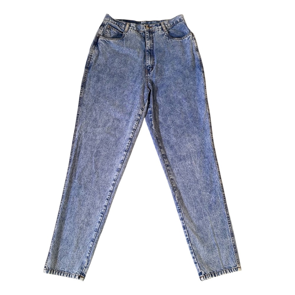 VTG Bill Blass 12 (28x30) Blue Acid Wash High Waisted Denim Women's Mom Jeans‎